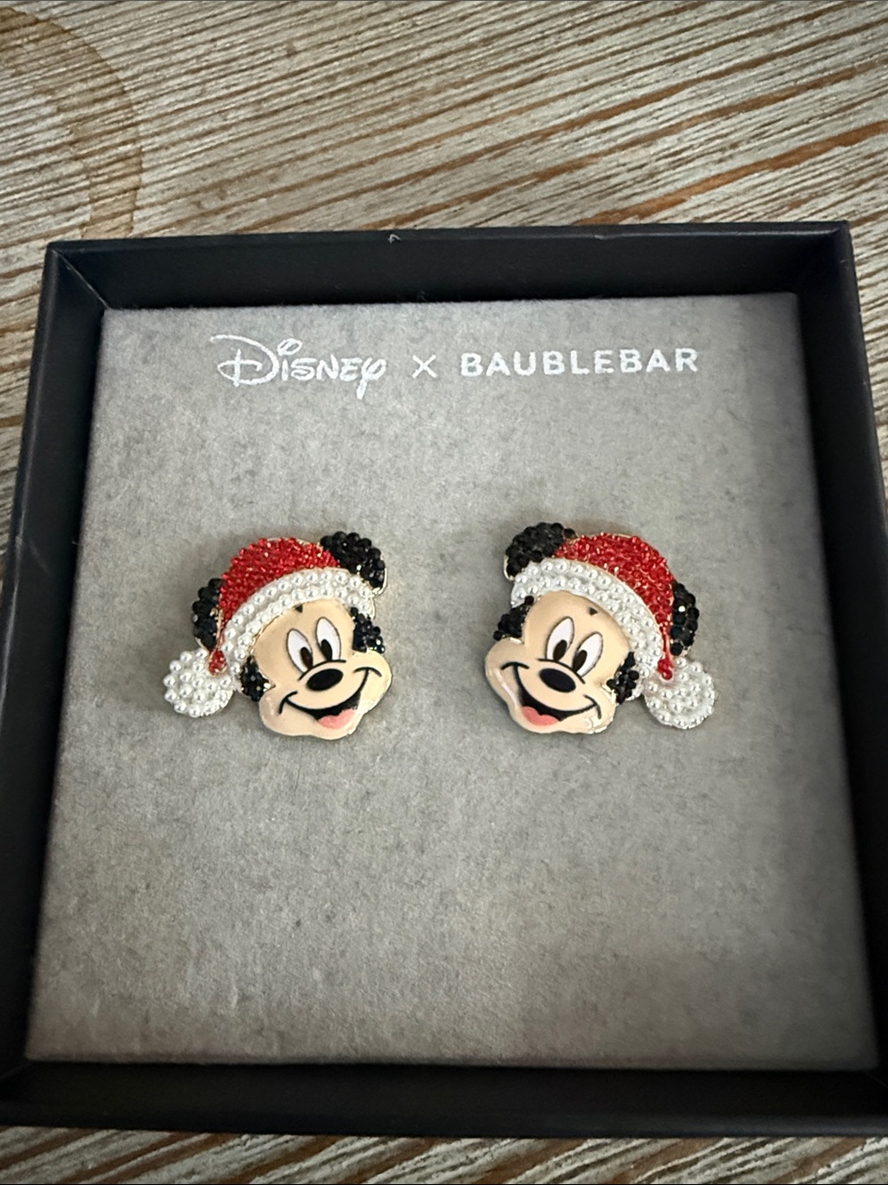 BaubleBar Red Santa Mickey Mouse Stud Earrings